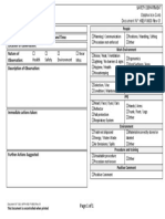 Safety observation card template