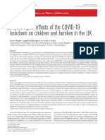 Psychological Effects of The COVID-19 Lockdown On Children and Families in The UK