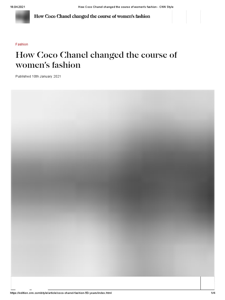 How Coco Chanel Changed The Course of Women's Fashion - CNN Style, PDF, Trousers