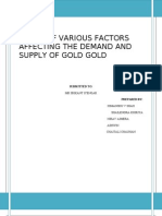 Study of Various Factors Affecting The Demand and Supply of Gold Gold
