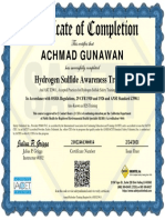 Achmad Gunawan: Hydrogen Sulfide Awareness Training
