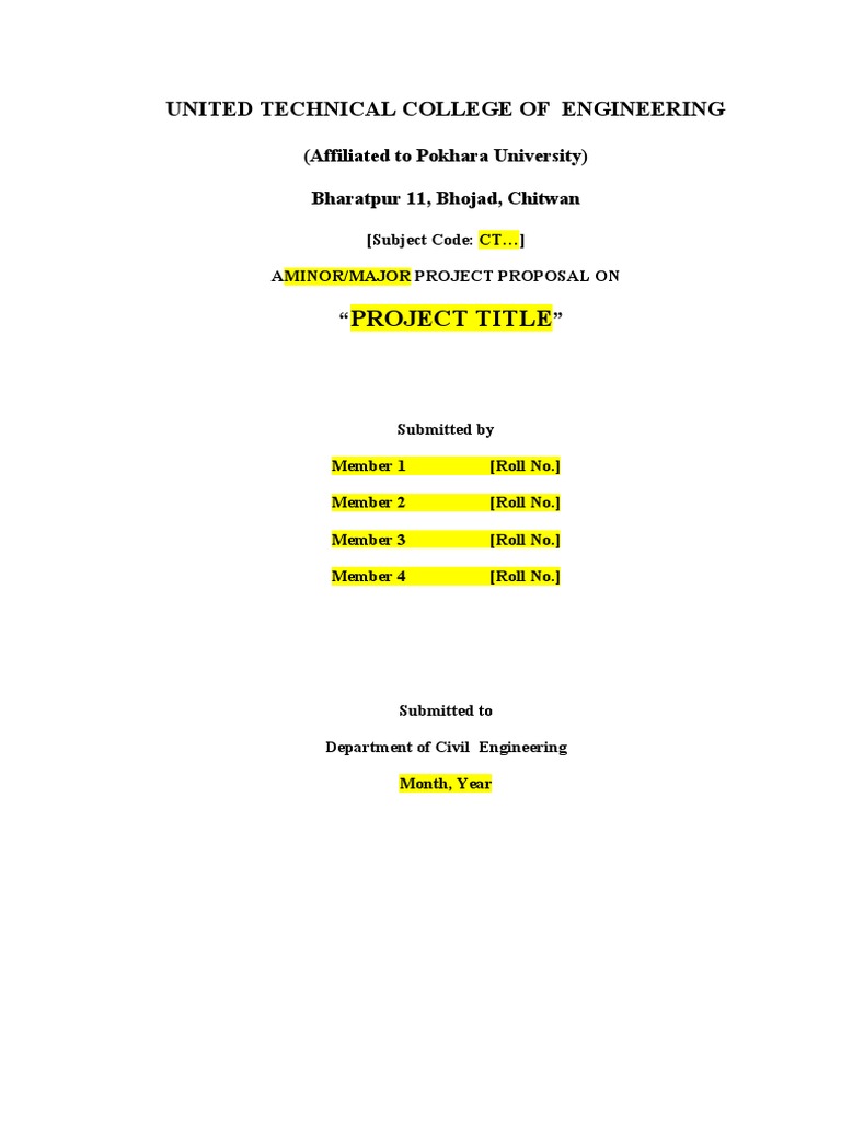 Civil Engineering Project Proposal Guide | PDF | Applied Mathematics ...