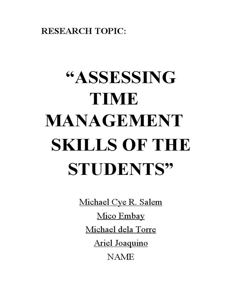 Time Management Research Paper PDF Survey Methodology Time Management