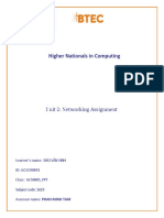 Higher Nationals in Computing: Unit 2: Networking Assignment