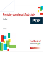 Regulatory compliance & food safety presentation summary