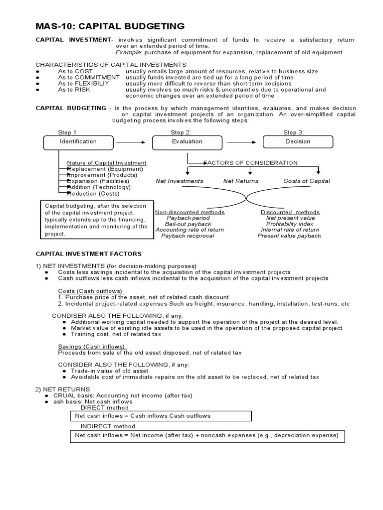 Capital Budgeting Techniques Overview | PDF | Net Present Value ...
