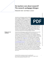Do Teachers Care About Research? The Research-Pedagogy Dialogue