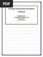 Database Application Lab Manual V-Sem Cse: Thirthe Gowda MT