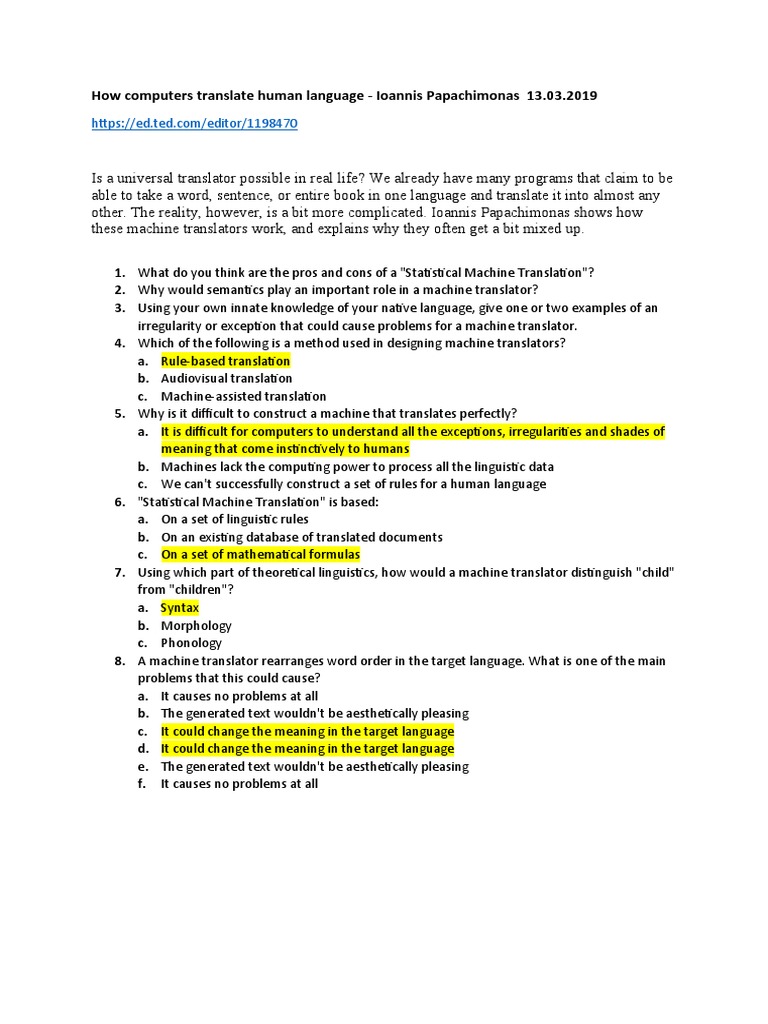 How Computers Translate Human Language SB | PDF