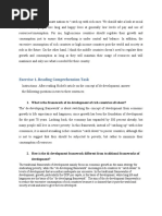 Exercise 1. Reading Comprehension Task: 1. What Is The Framework of De-Development of Rich Countries All About?