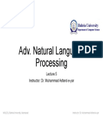 Adv. Natural Language Processing: Instructor: Dr. Muhammad Asfand-E-Yar