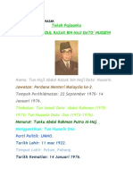 Tokoh Pujaanku Tun Haji Abdul Razak Bin Haji Dato' Hussein
