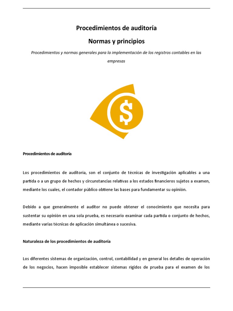Técnicas y Procedimientos de Auditoría | PDF | Auditoría | Contralor