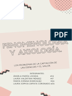 Fenomenología y Axiología (Filosofía)