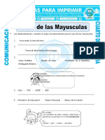 Ficha Uso de Las Mayusculas Ejercicios para Cuarto de Primaria