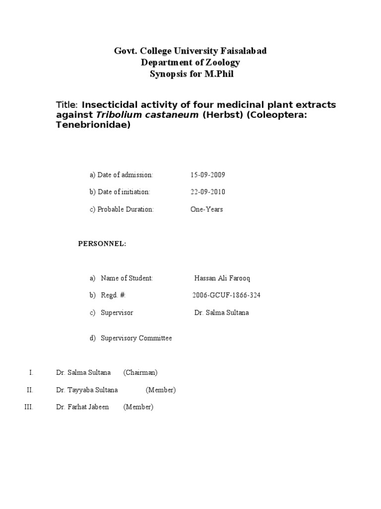 Synopsis Format | PDF