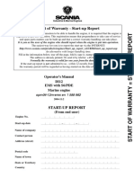 Start of Warranty - Start-Up Report: Operator's Manual DI12 EMS With S6/PDE Marine Engine