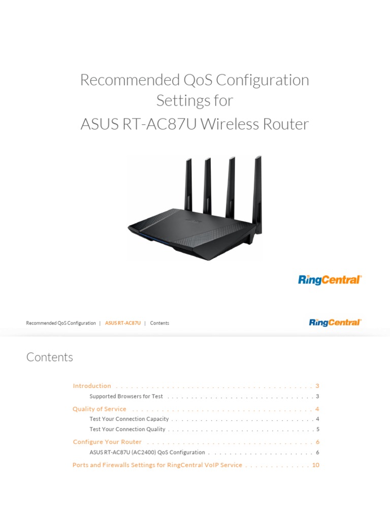 Recommended QoS Configuration Settings For ASUS RT-AC87U Wireless ...