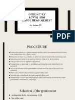 Goniometer Positioning and Joint Range of Motion