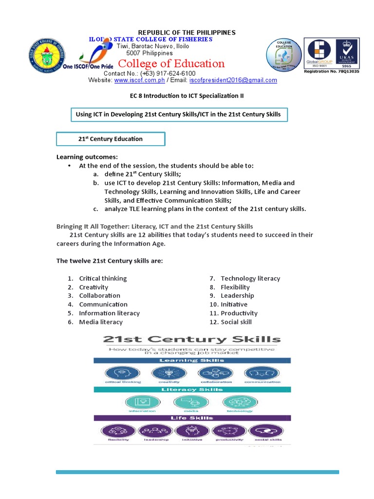 Developing 21st Century Skills with ICT | PDF | Literacy | Information ...