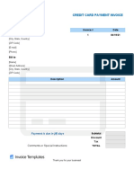 Credit Card Payment Invoice Template