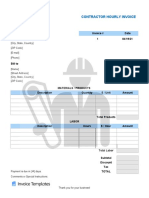 Contractor Hourly Invoice Template