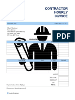 Contractor Hourly Invoice Template