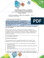 Guía de actividades y Rúbrica de evaluación - Unidad 2 - Fase 4 - Evaluación del proyecto