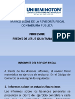 Marco Legal de La Revisoria Fiscal Contaduría Pública Facultad de Ciencias Informes