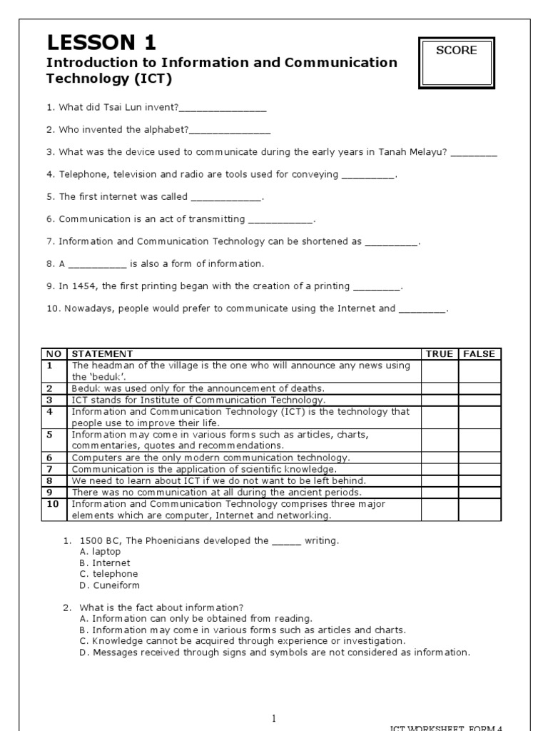 CD Ict Worksheet La1 Form 4 | PDF | Intellectual Property | Copyright