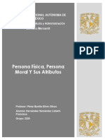 Persona Moral, Persona Física y Sus Atributos. Hernández Hernández Lizbeth F