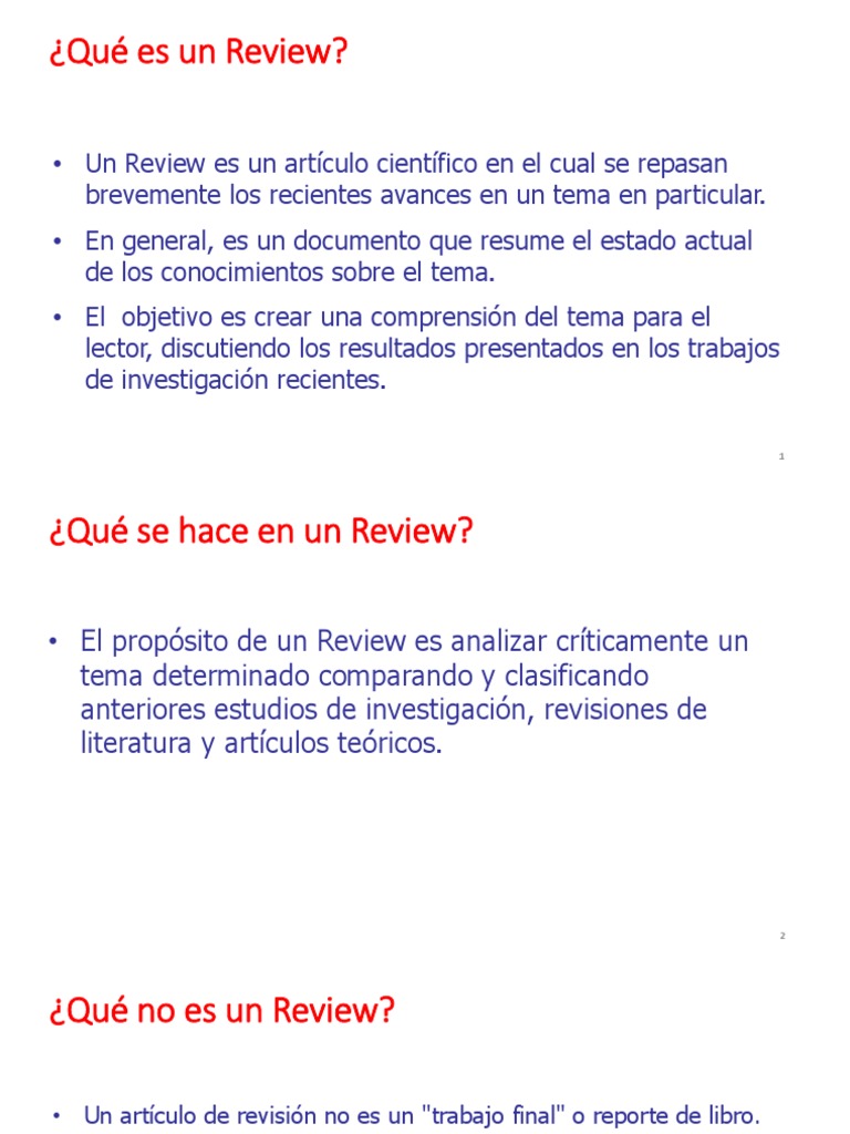 Qué es un Review en Ciencia | PDF | Teoría | Interacciones de ...