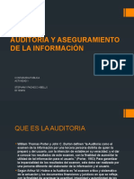 Auditoría y Aseguramiento de La Información