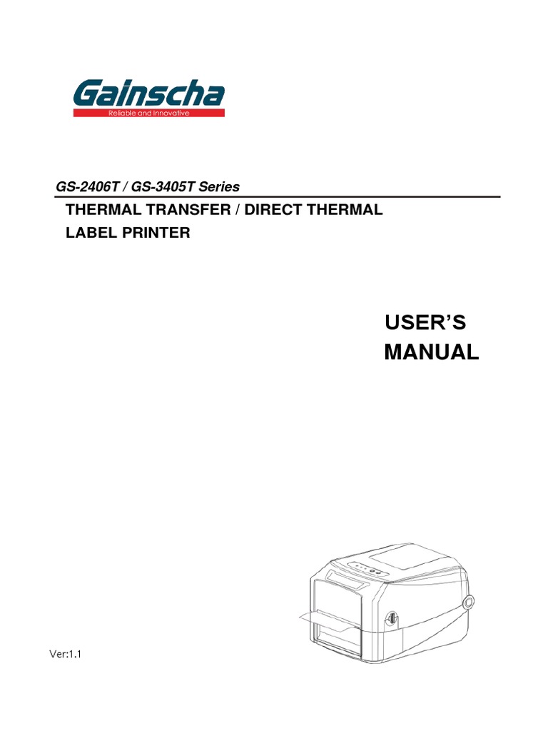 GS-2406T Thermal Printer User Manual | PDF | Printer (Computing) | Usb