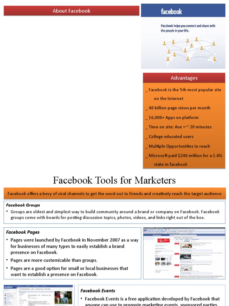 Facebook Marketing Tools Overview | PDF | Facebook | Computing
