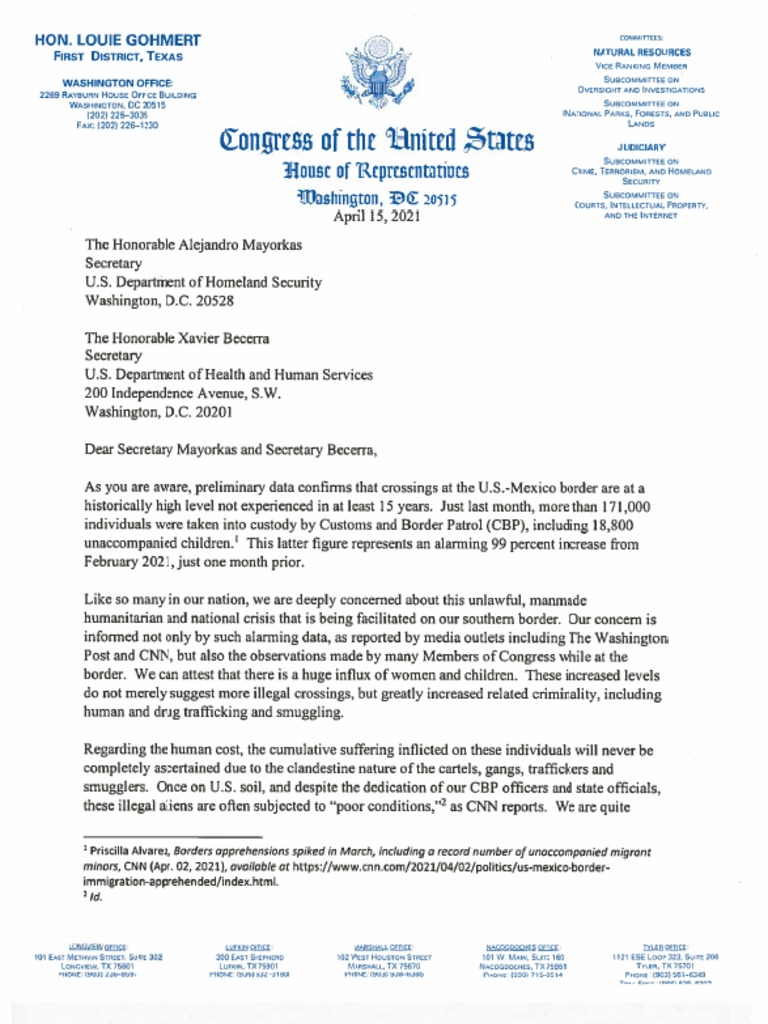 GOP Letter To DHS | PDF