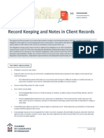 Record Keeping and Notes in Client Records: Procedure