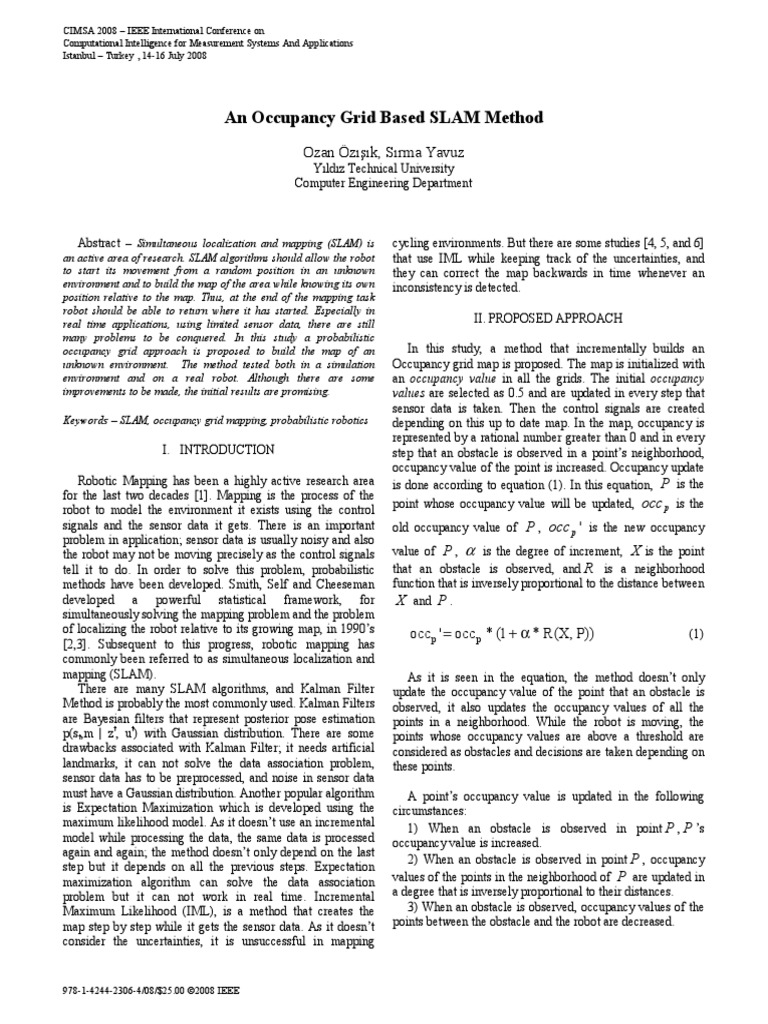 An Occupancy Grid Based SLAM Method: Ozan Özışık, Sırma Yavuz | PDF ...