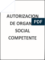 AUTORIZACION DE ORGANO SOCIAL COMPETENTE