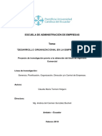 Escuela DE Administración DE Empresas: "Desarrollo Organizacional en La Empresa Vehysa"