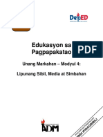 Edukasyon Sa Pagpapakatao: Unang Markahan - Modyul 4: Lipunang Sibil, Media at Simbahan