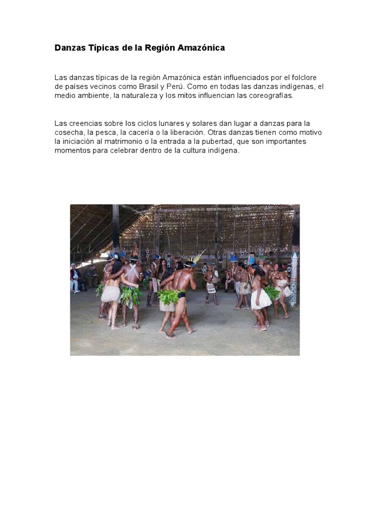 Danzas Típicas de La Región Amazónica | PDF | Bailes | Carnaval