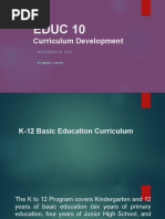 EDUC 10 - K-12 Basic Curriculumn - November 29, 2020