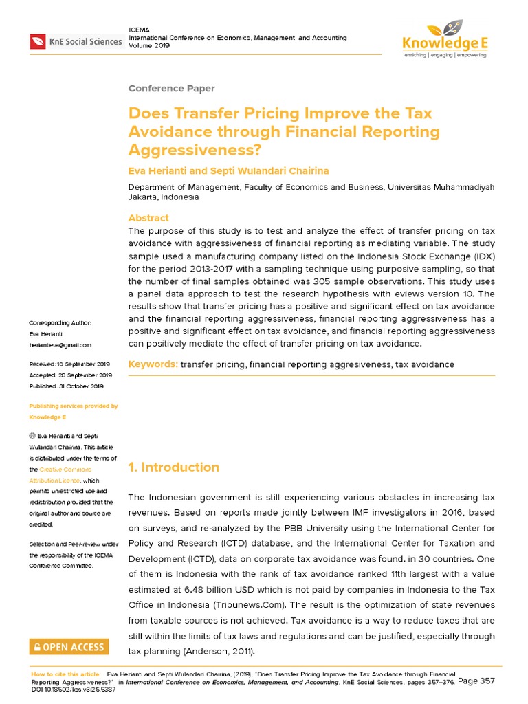 Transfer Pricing and Tax Avoidance Analysis | PDF | Tax Avoidance | Tax ...