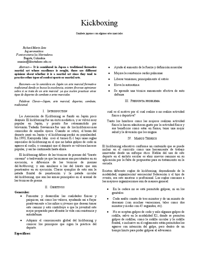 Kickboxing | PDF | Deportes de combate | Deportes individuales