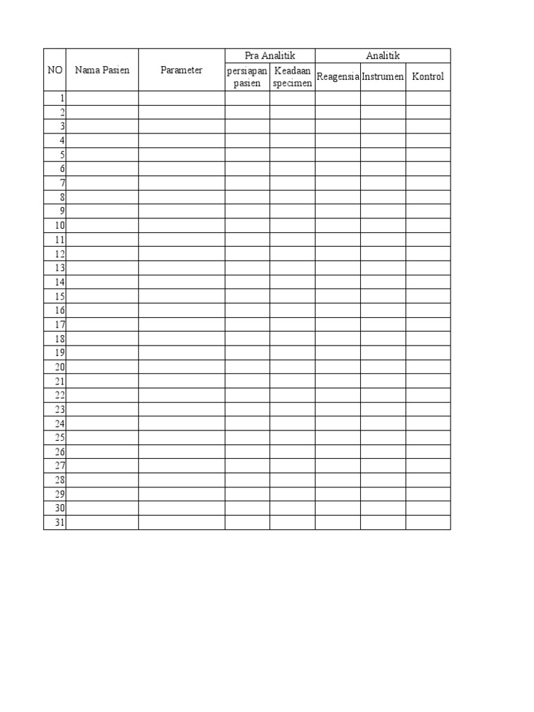 Format Logbook Laboratorium Kesehatan | PDF