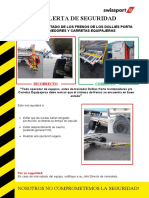 Alerta de Segridad revisión del estado de los frenos de los dollies porta contenedores y carretas