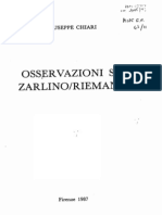 Chiari, Osservazioni Su Zarlino-Riemann