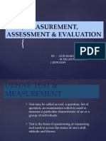 Test, Measurement, Assessment & Evaluation