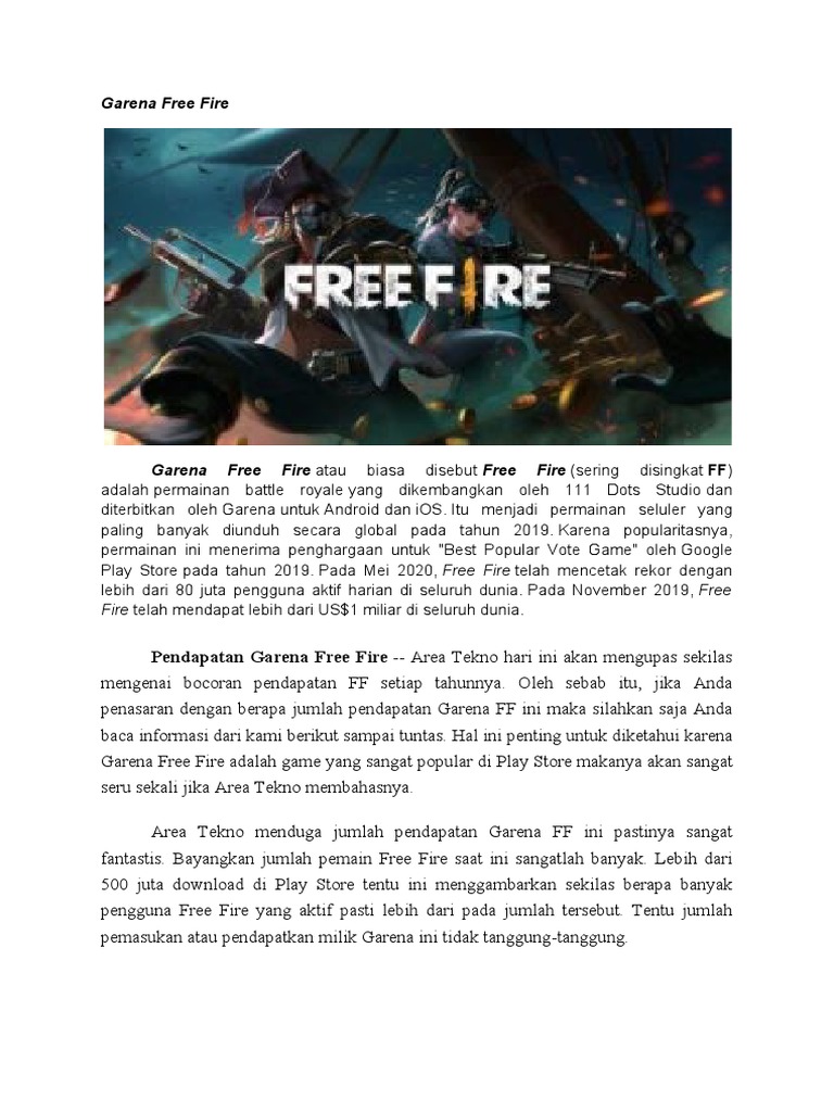 Pendapatan Fantastis Garena Free Fire | PDF | Game & Aktivitas
